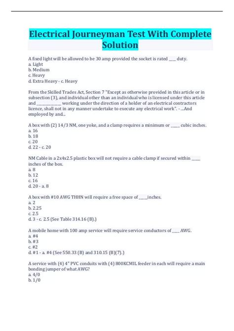 how hard is the electrical journeyman test|electrical journeyman test calculations.